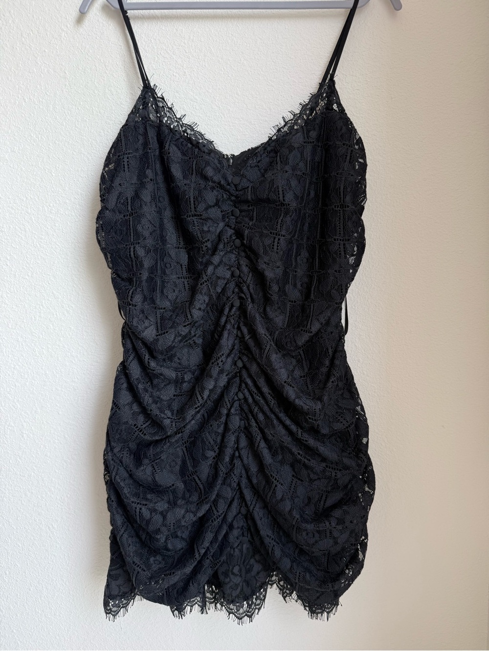For Love and Lemons Black Lace Ruched Samira Dress- SOLD OUT in 1X - Picture 6 of 12